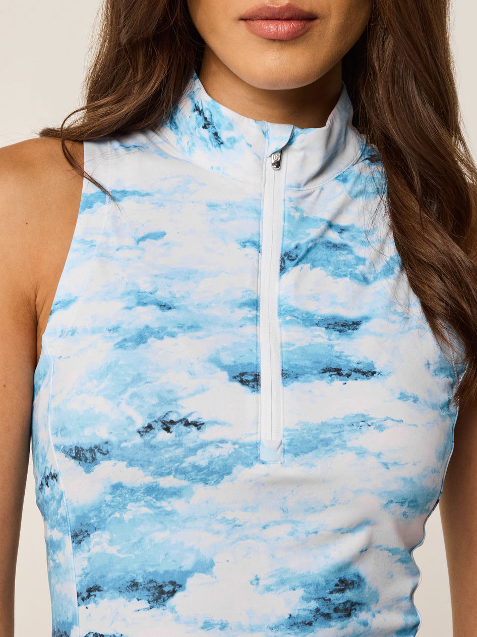 Greyson Clothiers Painted Clouds Sleeveless Halley Quarter Zip
