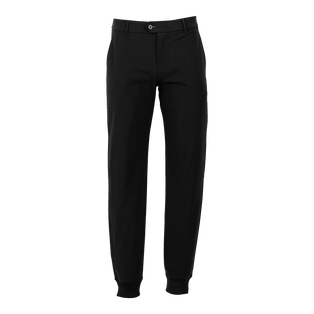 Black Sam Ryder Sunday Performance Golf Jogger Pant, Ribbed Ankle Cuff - Front View | Greyson Clothiers