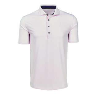 Blossom/Falcon Mini-Stripe Saranac Short Sleeve Golf Polo - Front View | Greyson Clothiers