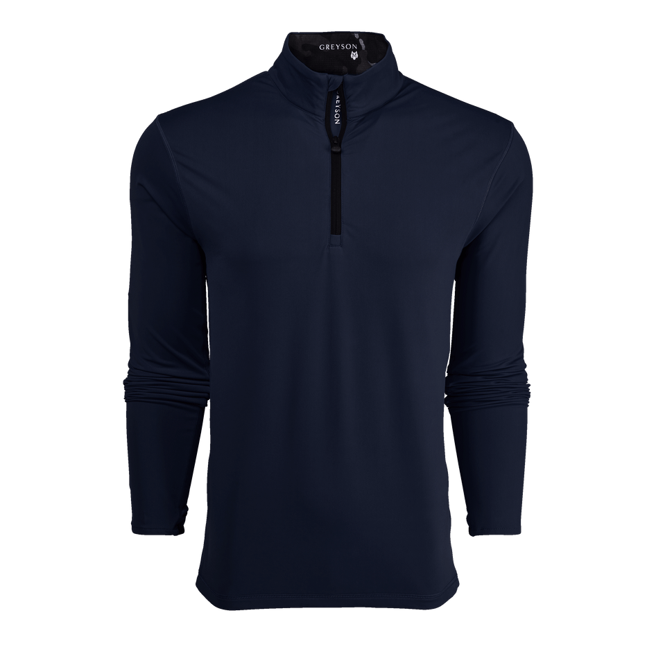 Navy Performance Men's Golf Quarter-Zip Pullover - Front View | Greyson Clothiers