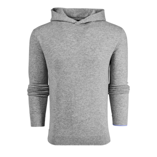 Light Grey Heather Greyson Koko Cashmere Sweater Hoodie - Front View | Greyson Clothiers