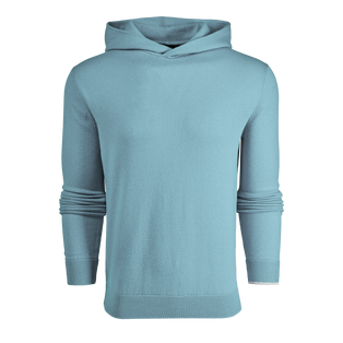 Harbor Blue Greyson Koko Premium Cashmere Golf Hoodie - Front View | Greyson Clothiers