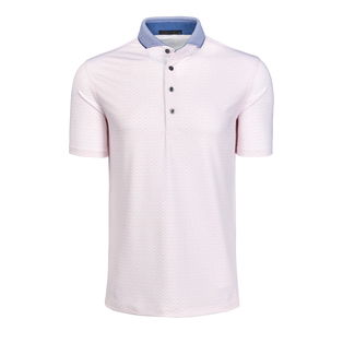 Arctic Pink Printed Performance Golf Polo - Front View | Greyson Clothiers