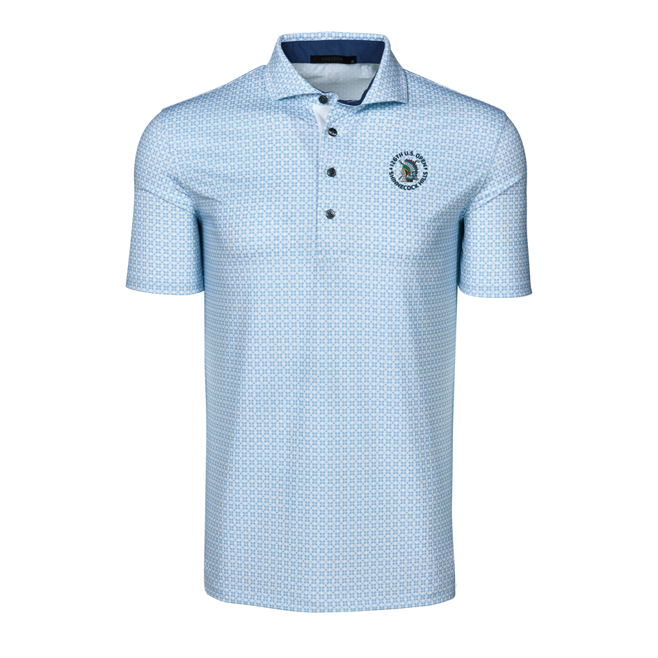 Wolf Blue Ghost Thistle Polo - 126th U.S. Open Championship Front View | Greyson Clothiers