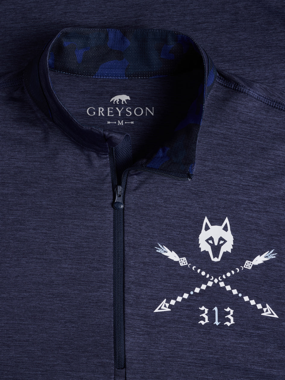 Greyson Clothiers Where The Wolves Are Guide Sport Quarter-Zip in MALTESE BLUE