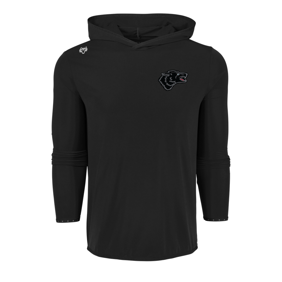 Shepherd Black Wolf Colorado Hoodie Front View - Lightweight Performance Hoodie | Greyson Clothiers
