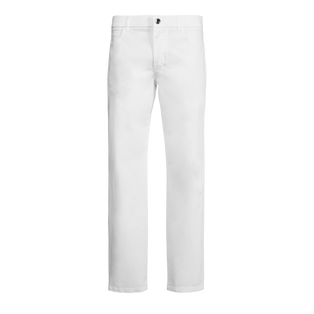 White Cotton-Twill Amagansett 5-Pocket Men's Golf Pant - Front View | Greyson Clothiers