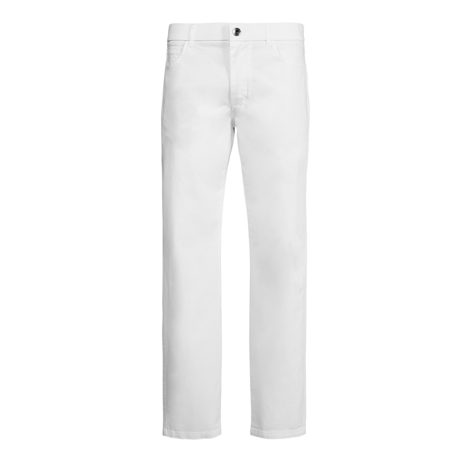 White Cotton-Twill Amagansett 5-Pocket Men's Golf Pant - Front View | Greyson Clothiers
