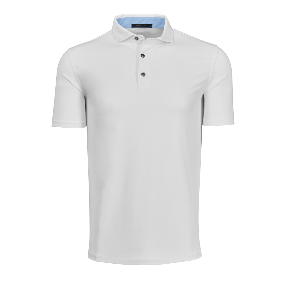 Arctic White Greyson Cayuse Short Sleeve Polo - Front View | Greyson Clothiers