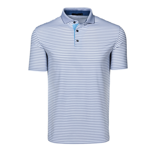 Arctic Greyson Clothiers Winoka Short Sleeve Striped Premium Golf Polo - Front View | Greyson Clothiers