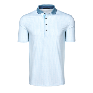 Arctic Iron Serpent Short Sleeve Polo - Front View, Geometric Snake Print | Greyson Clothiers