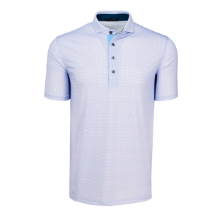 Jellyfish Ponderous Wolf Short Sleeve Golf Polo - Front View, Allover Print | Greyson Clothiers