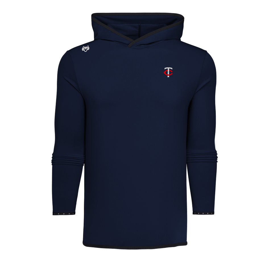 Maltese Blue MLB Minnesota Twins Colorado Hoodie - Front Flat Lay, Elasticated Cuffs Detail | Greyson Clothiers