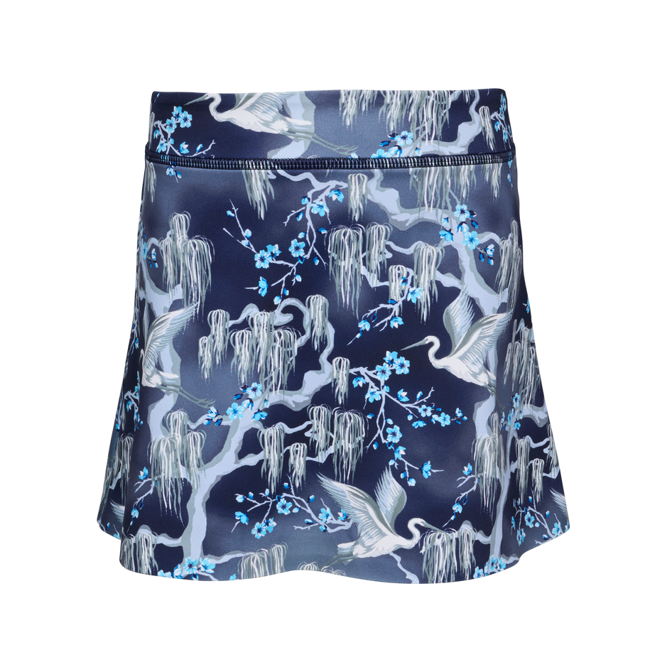 Maltese Blue Shadow Flight Print Girls' Venus Performance Skirt - Front View | Greyson Clothiers