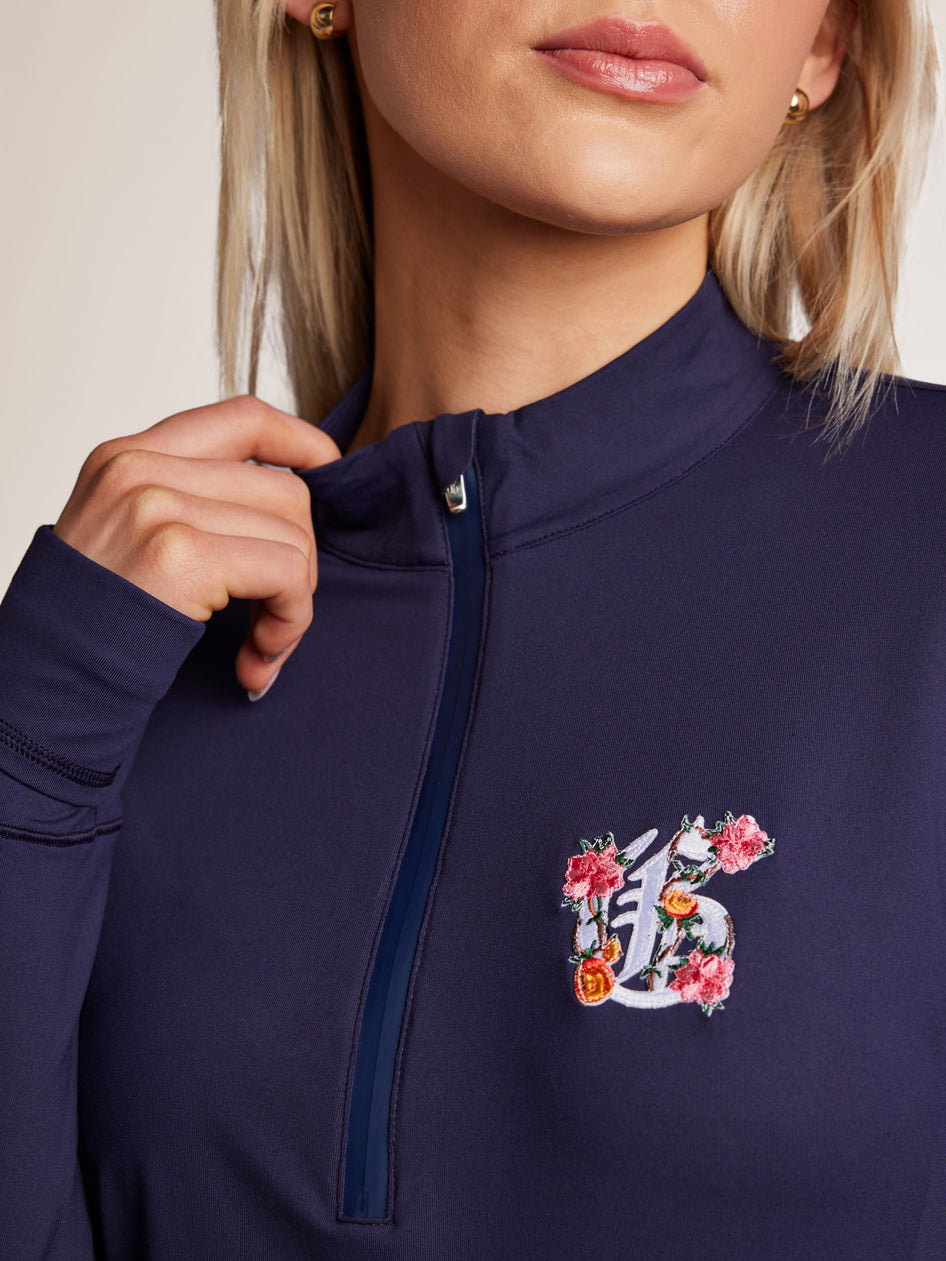 Greyson Clothiers Garden of Wolves Halley Quarter-Zip in MIDNIGHT SKY