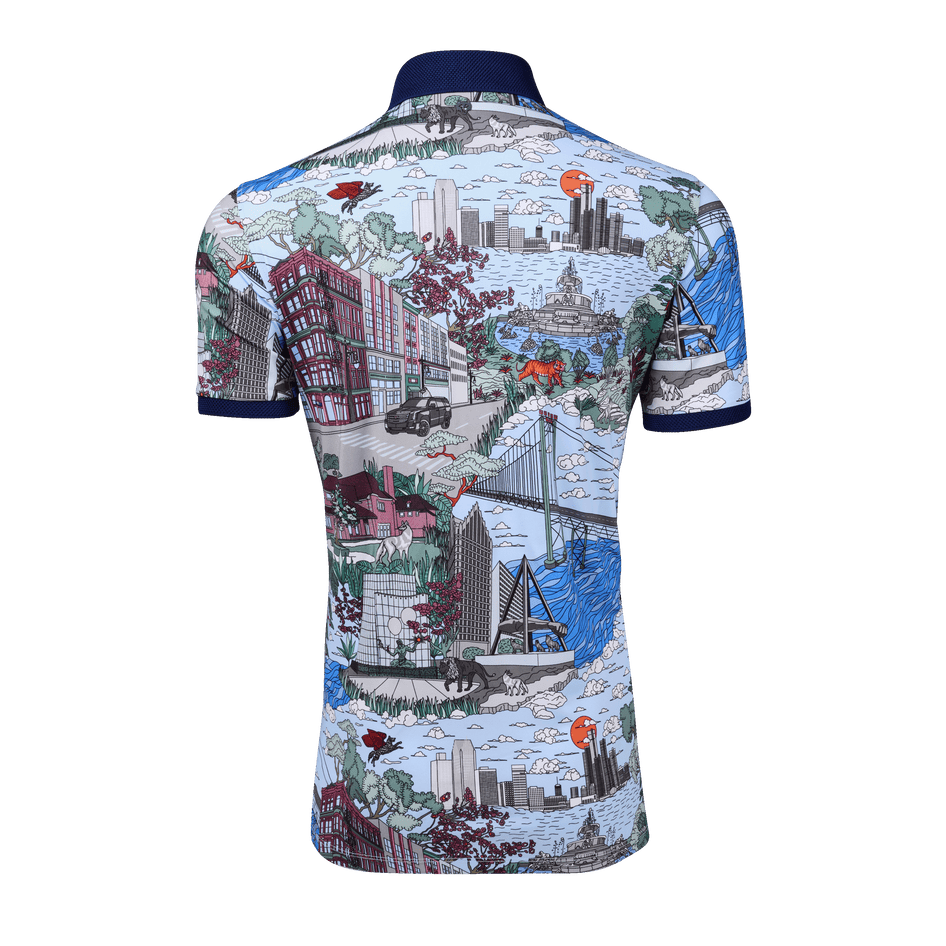 Greyson Clothiers Where The Wolves Are Polo in CITY SKY