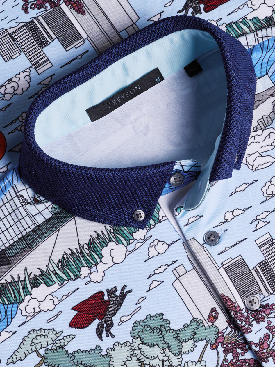 Greyson Clothiers Where The Wolves Are Polo in CITY SKY