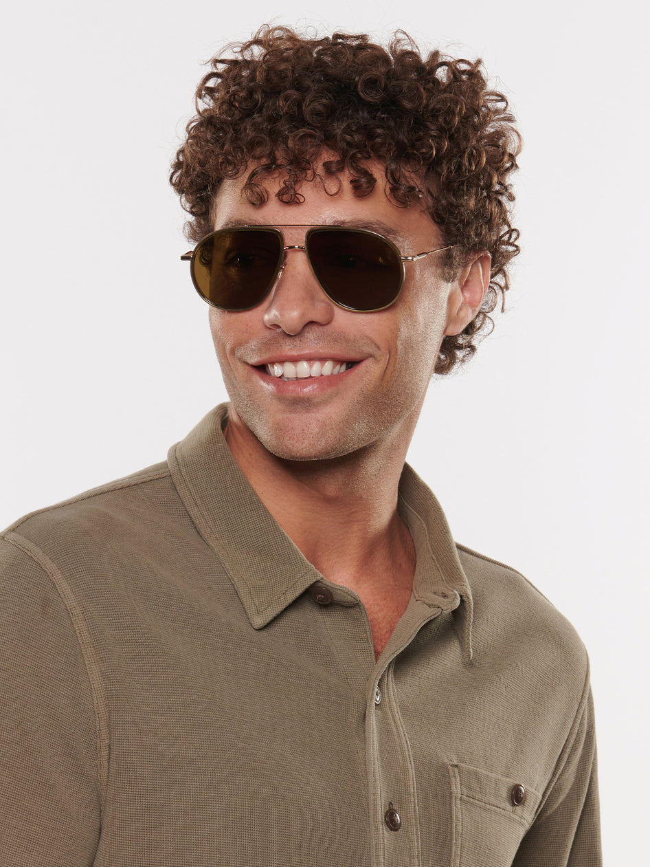 Greyson Clothiers GREYSON X KREWE Felix Sunglasses in OLIVE IBERIA 12K 