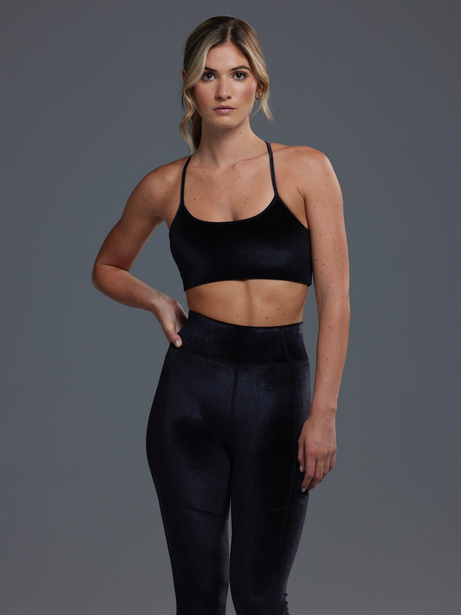 Greyson Clothiers Elara Stretch Velvet Sports Bra