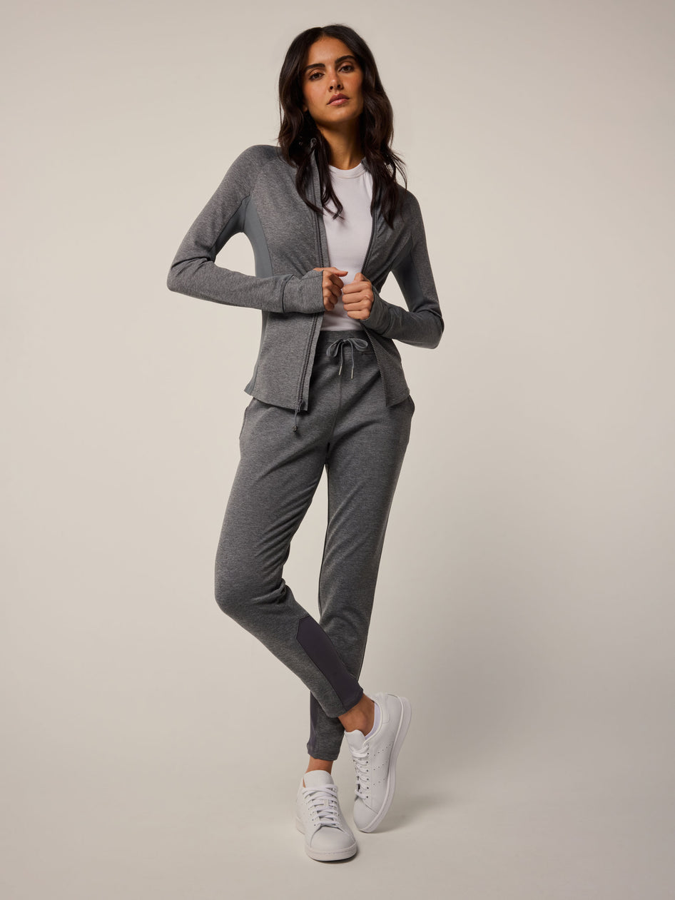 Greyson Clothiers Sequoia Melange Jogger in SMOKE HEATHER