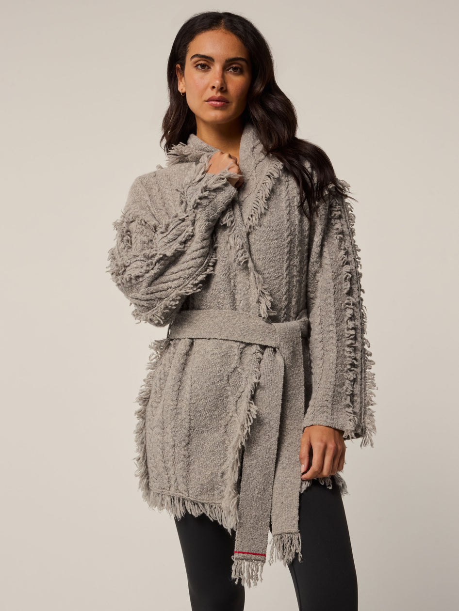 Greyson Clothiers Odin Cable Knit Cardigan in GREY HEATHER