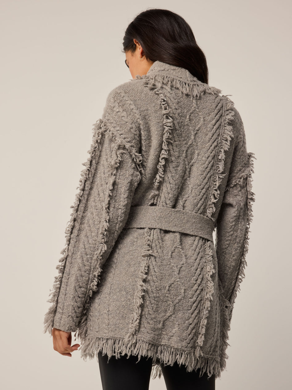 Greyson Clothiers Odin Cable Knit Cardigan in GREY HEATHER