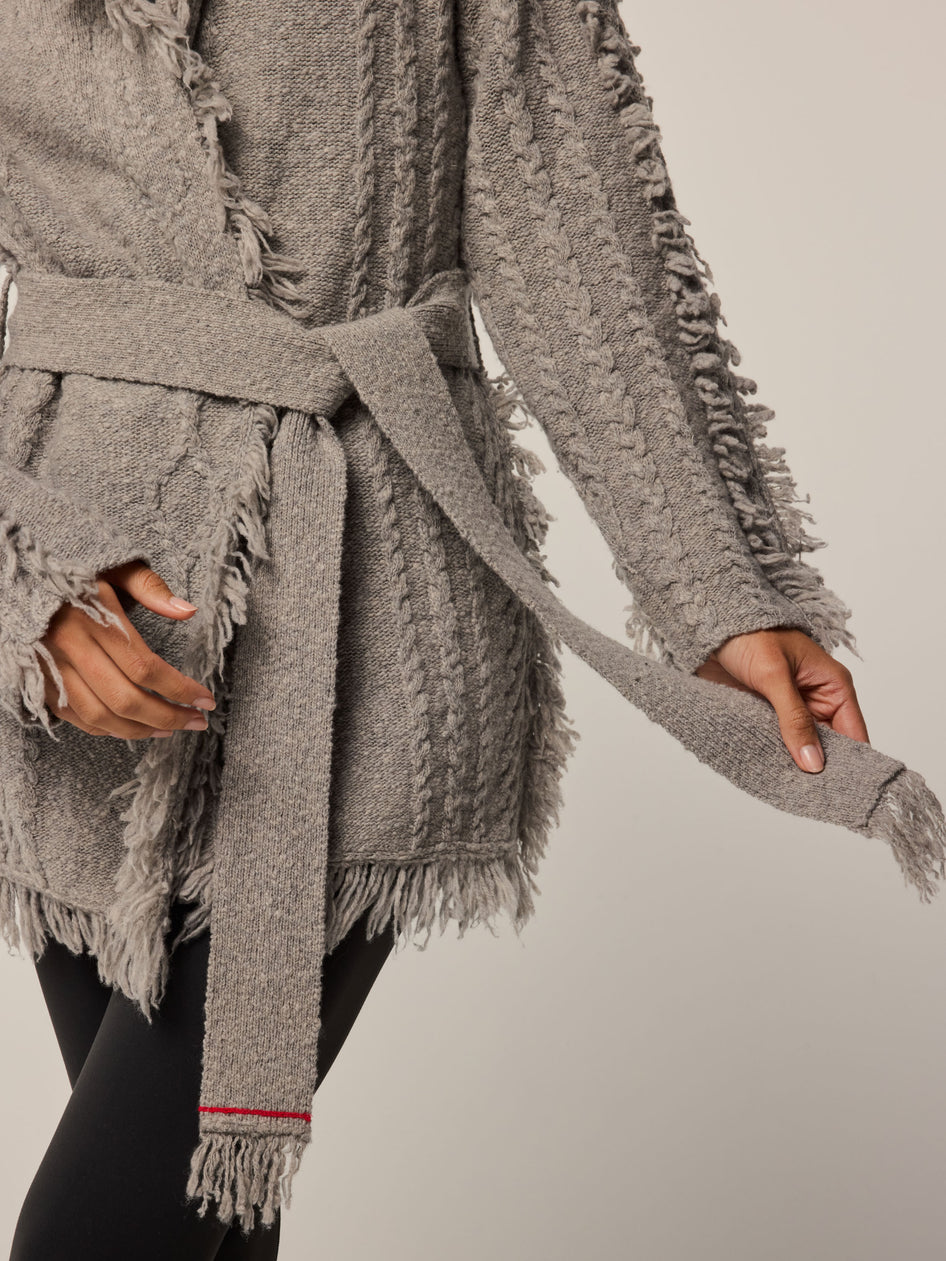 Greyson Clothiers Odin Cable Knit Cardigan in GREY HEATHER