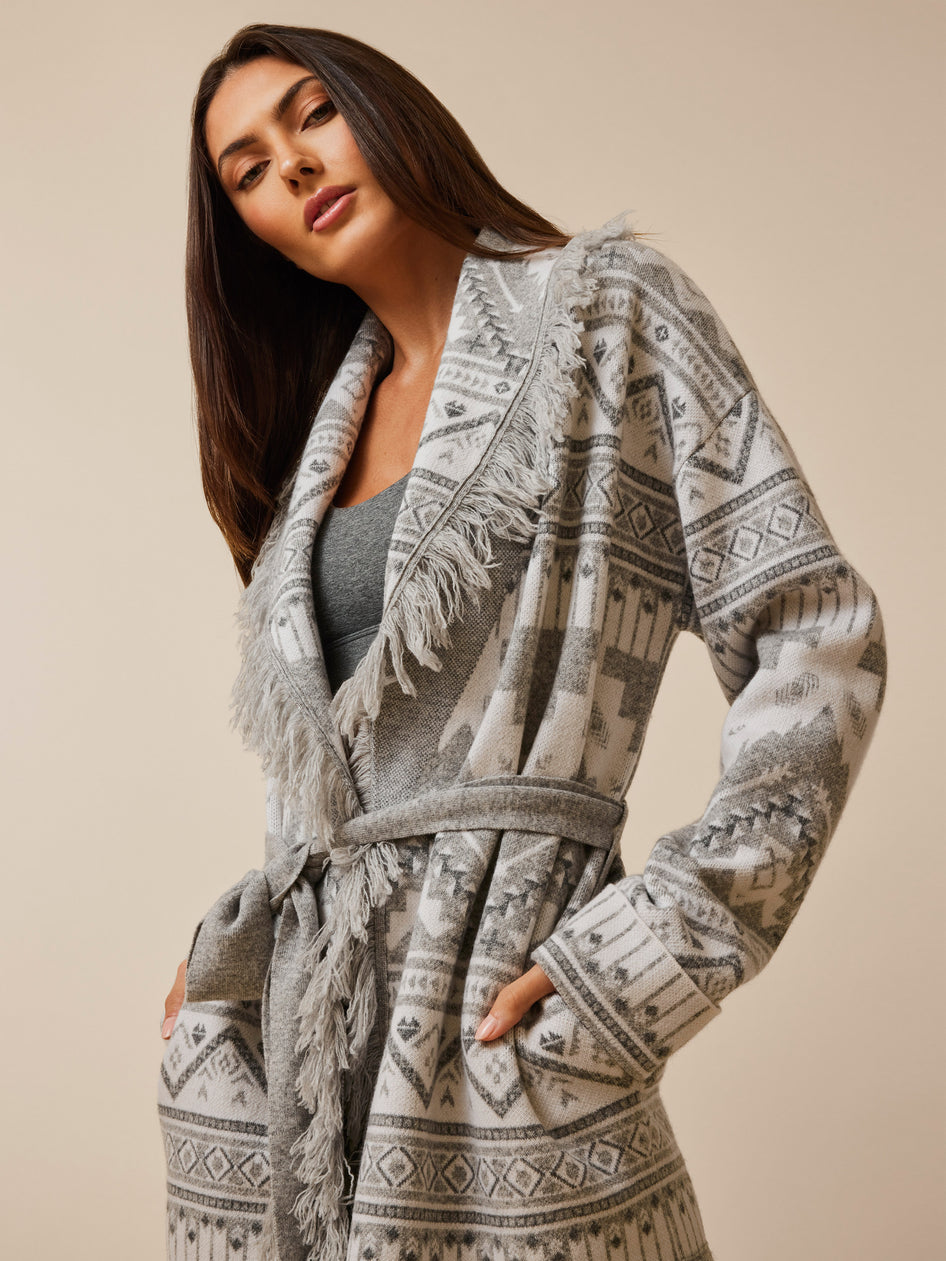 Greyson Clothiers Ghostwolf Odin Cardigan in LIGHT GREY HEATHER