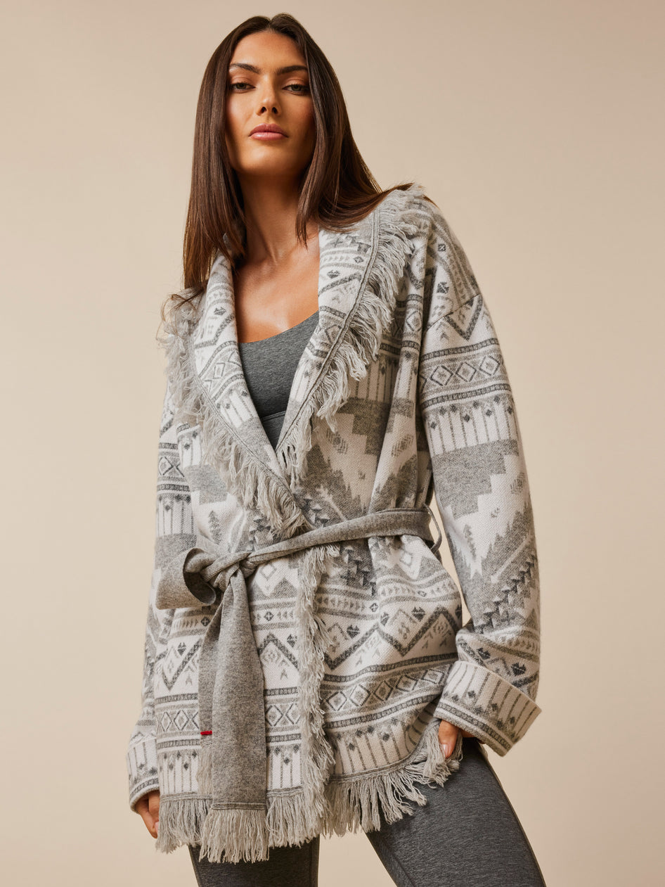 Greyson Clothiers Ghostwolf Odin Cardigan in LIGHT GREY HEATHER