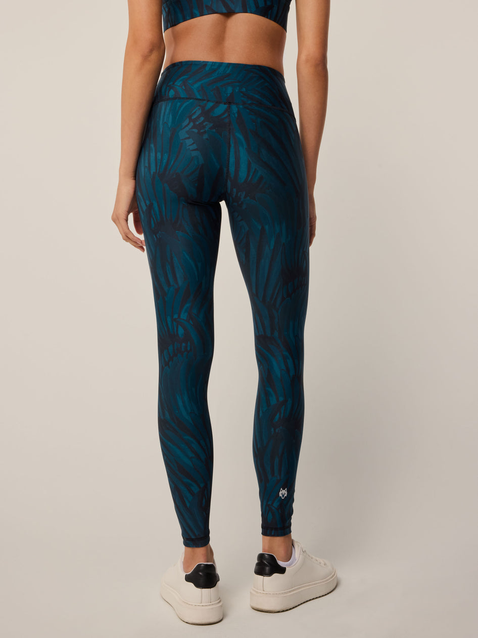 Greyson Clothiers Camo Feather Luna Legging in AEGEAN