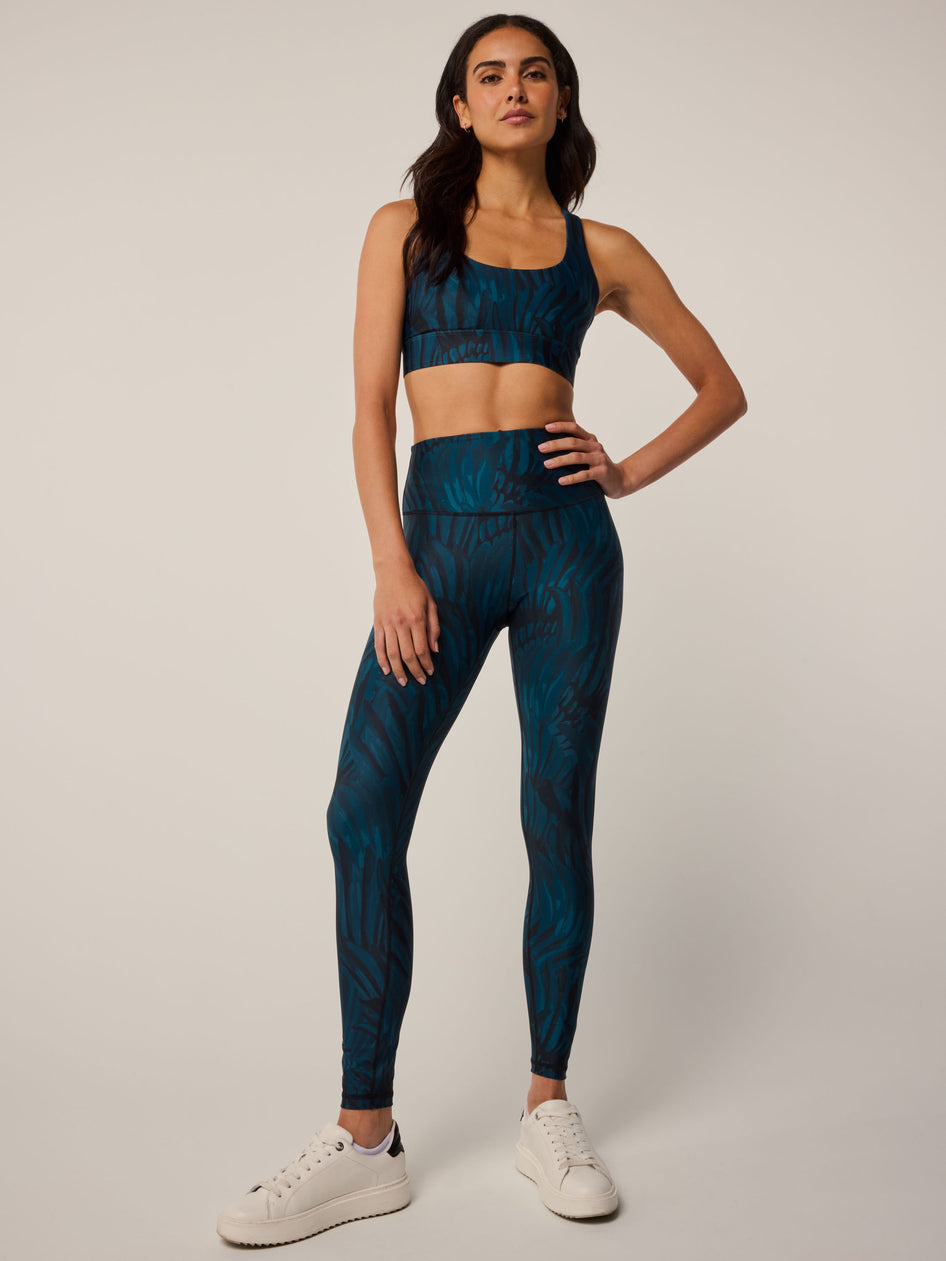 Greyson Clothiers Camo Feather Luna Legging in AEGEAN