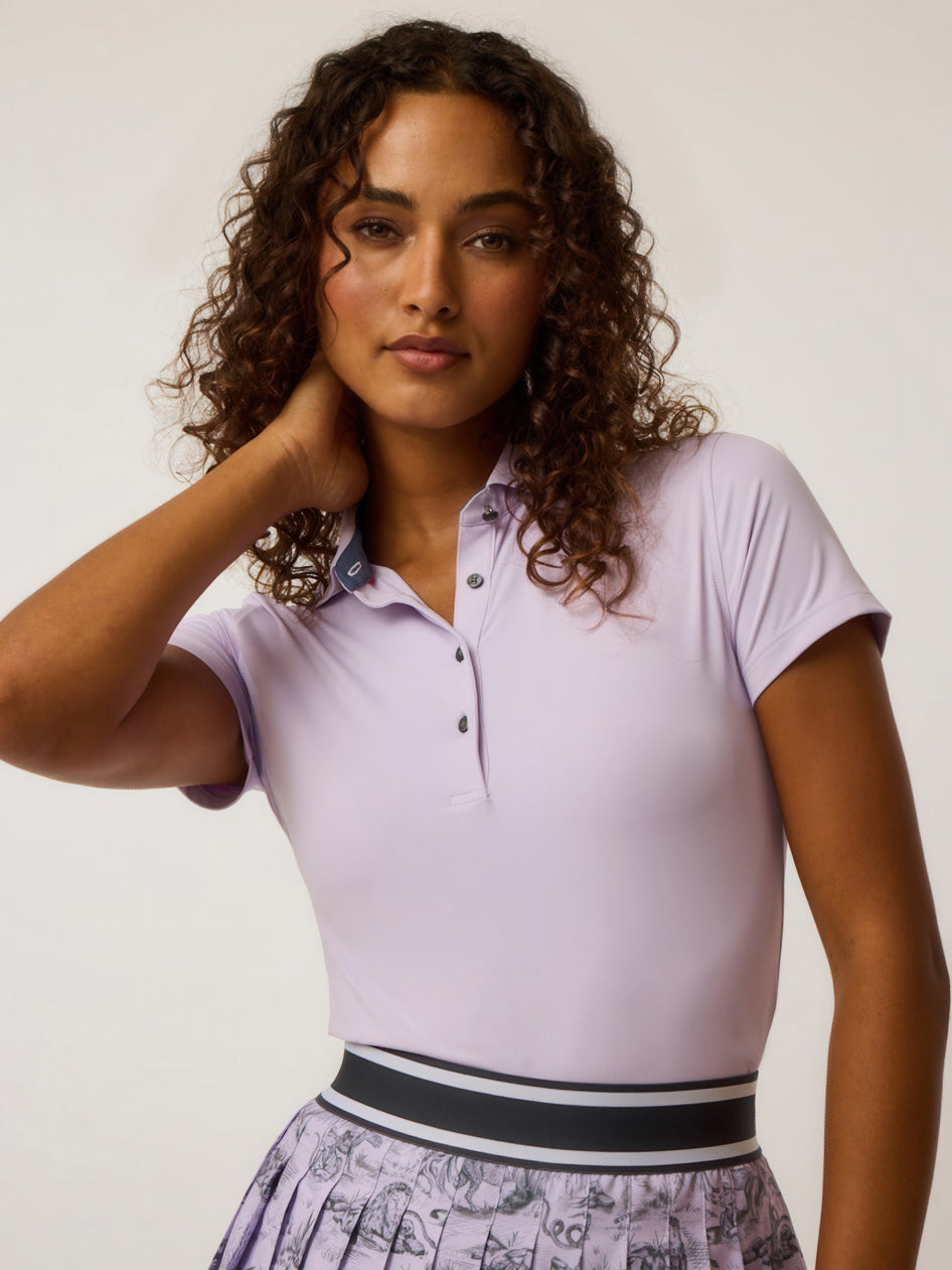 Greyson Clothiers Scarlett Crowley Collar Polo in LAVENDER MIST