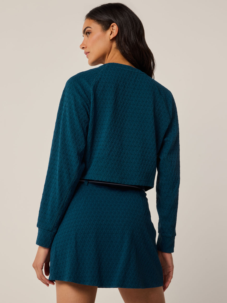 Greyson Clothiers Diamonds All Day Jacquard Gracie Top in AEGEAN