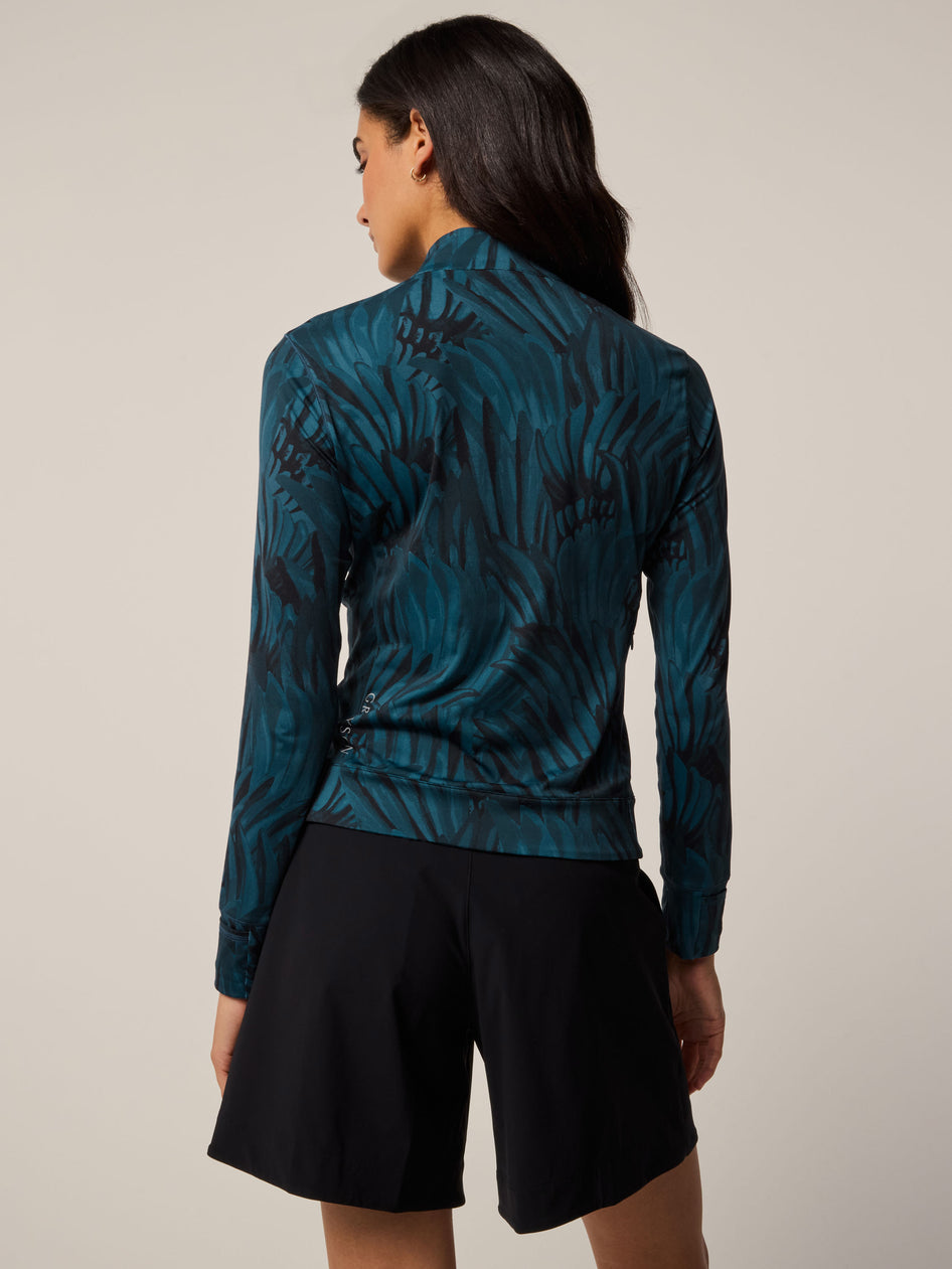 Greyson Clothiers Camo Feather Halley Quarter-Zip in AEGEAN