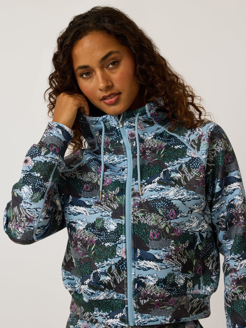Greyson Clothiers In the Clouds Kristina Full-Zip Hoodie in WOLF BLUE