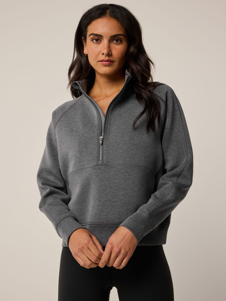 Greyson Clothiers Kristina Melange Half-Zip in SMOKE HEATHER