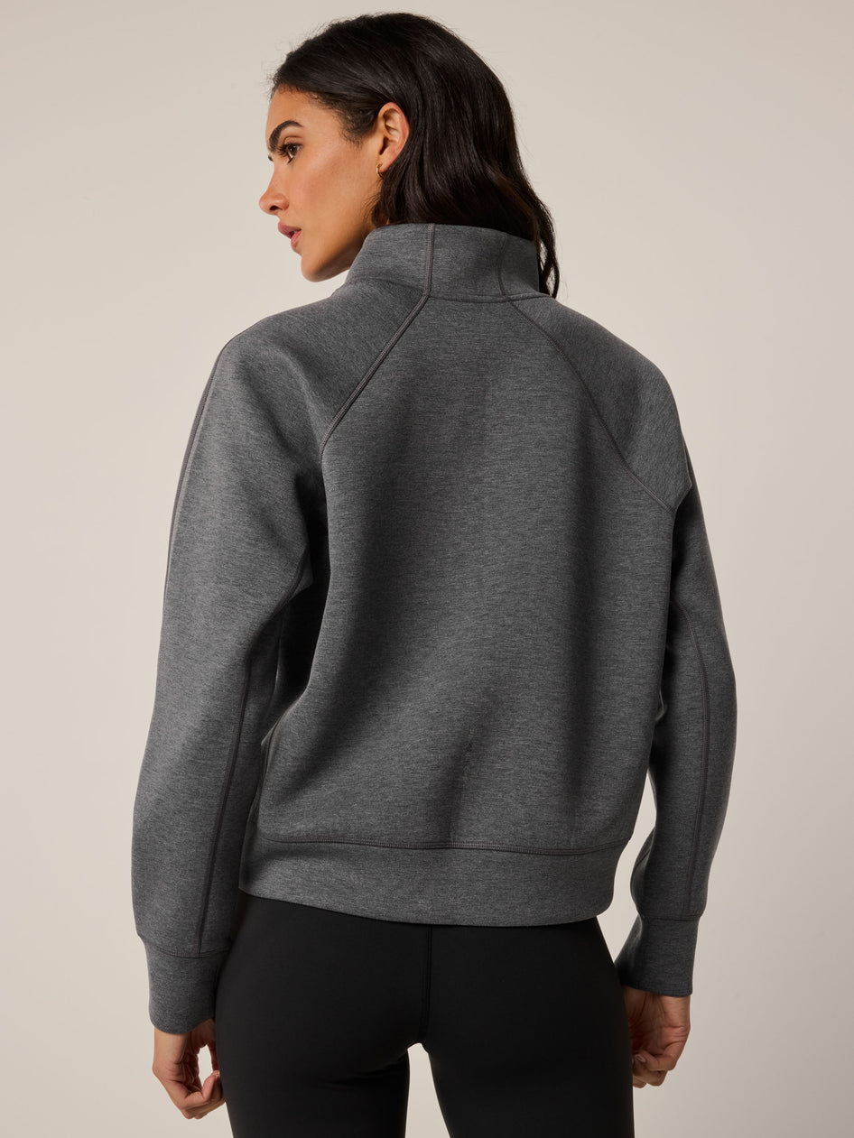 Greyson Clothiers Kristina Melange Half-Zip in SMOKE HEATHER