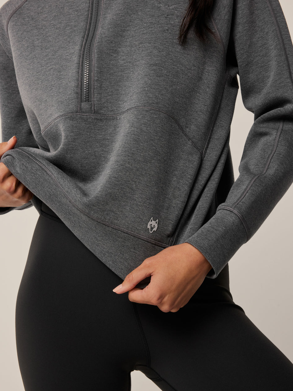Greyson Clothiers Kristina Melange Half-Zip in SMOKE HEATHER