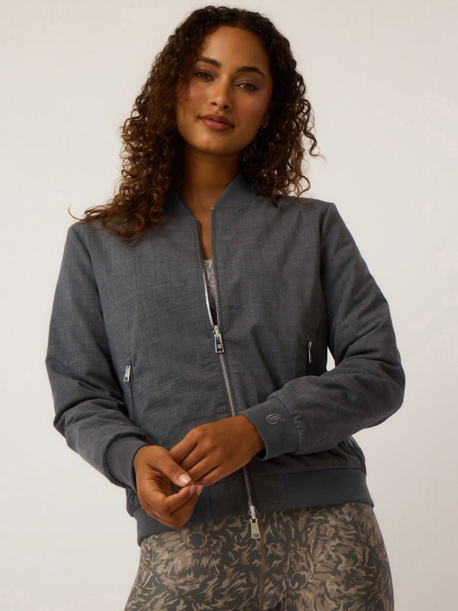 Greyson Clothiers Reversible Serrano Bomber Jacket in SMOKE HEATHER