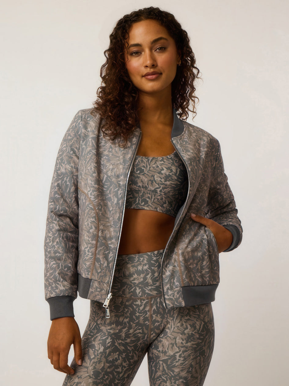 Greyson Clothiers Reversible Serrano Bomber Jacket in SMOKE HEATHER