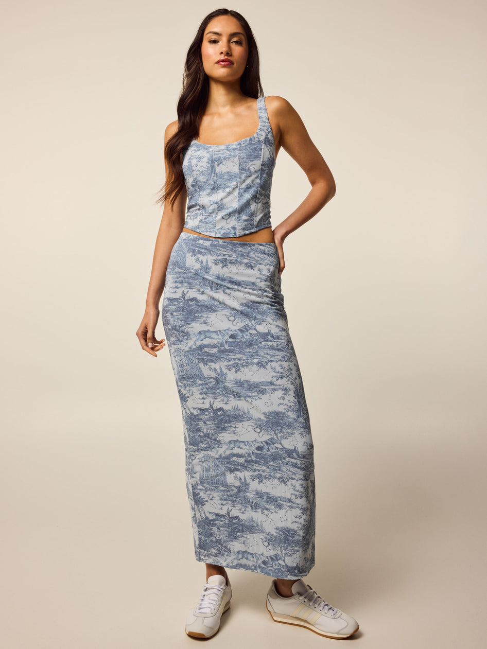 Greyson Clothiers Huntress Toile Mesh Midi Skirt