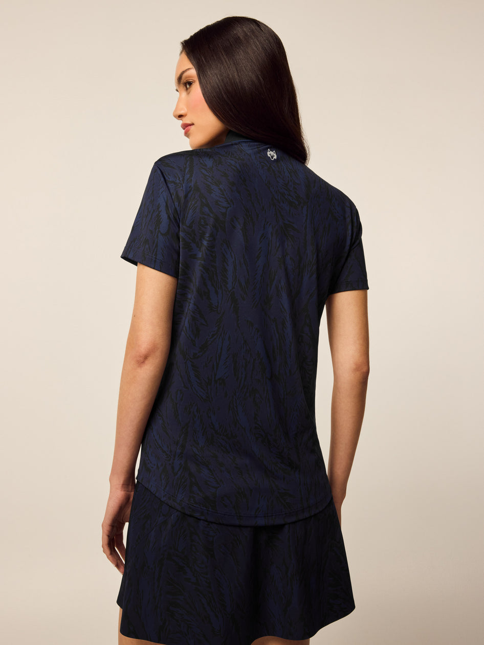 Greyson Clothiers Scarlett Painted Feather Short Sleeve Polo