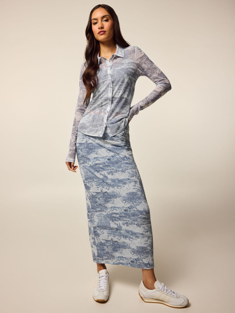 Greyson Clothiers Huntress Toile Mesh Button-Down Shirt