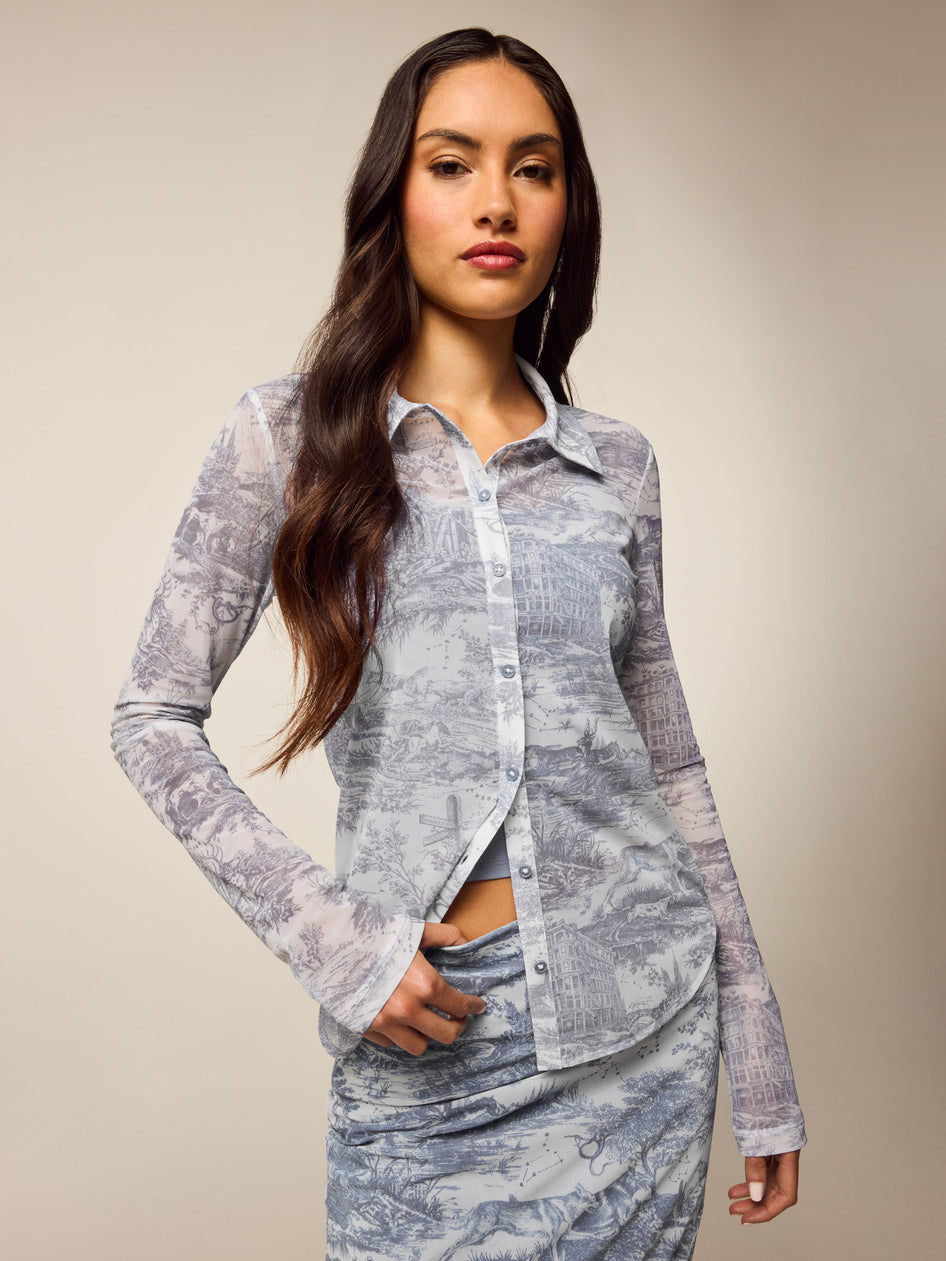 Greyson Clothiers Huntress Toile Mesh Button-Down Shirt