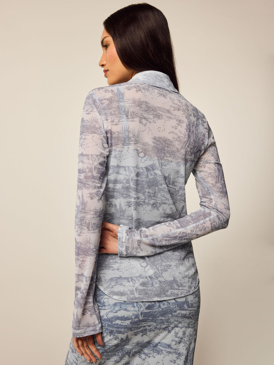 Greyson Clothiers Huntress Toile Mesh Button-Down Shirt