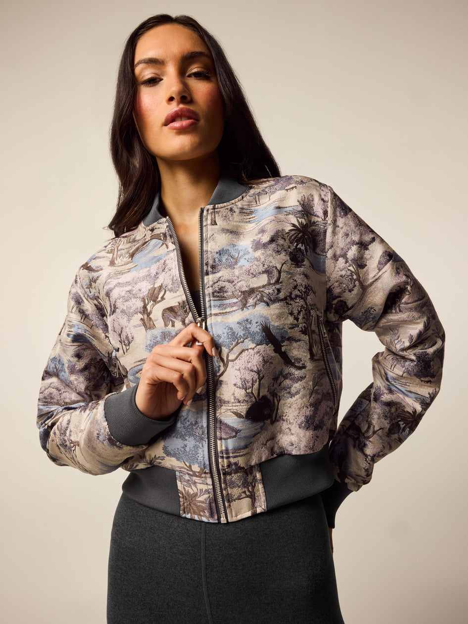 Greyson Clothiers Where Wolves Roam Jacquard Bomber Jacket