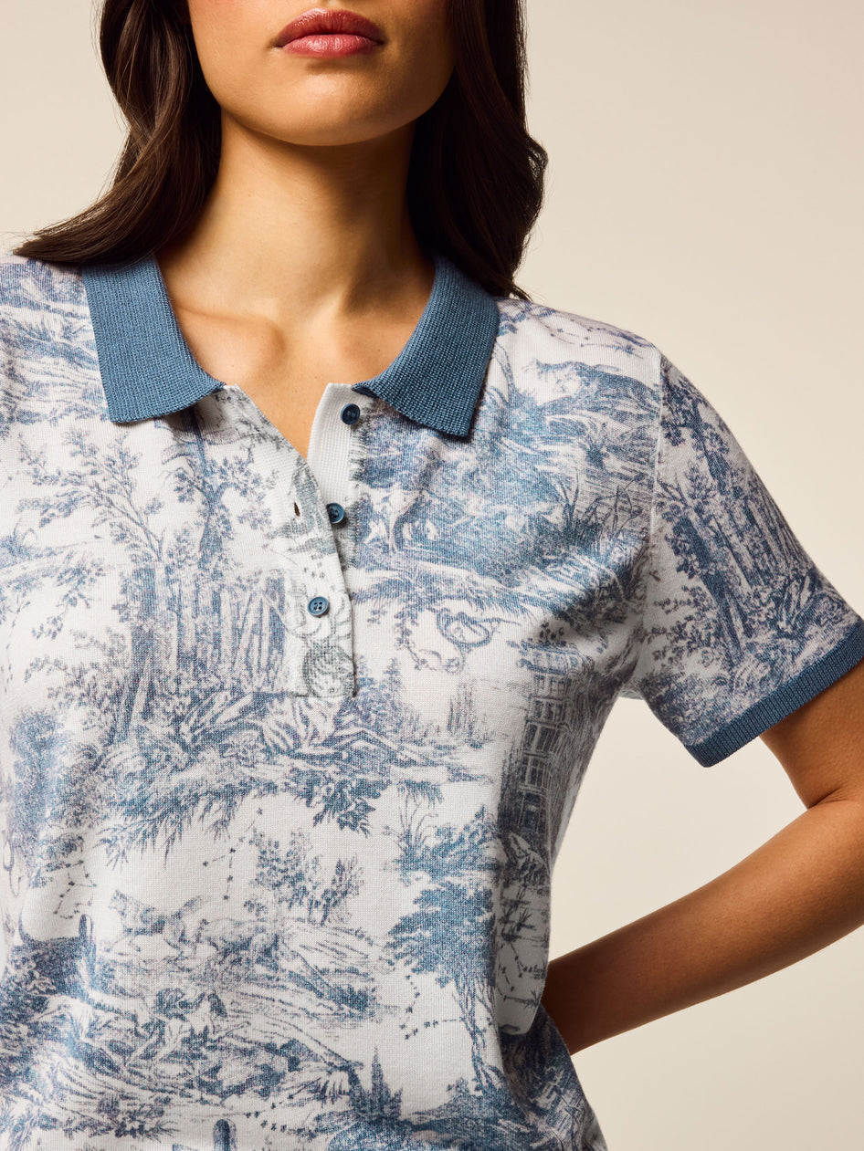 Greyson Clothiers Huntress Toile Leith Merino Short Sleeve Sweater