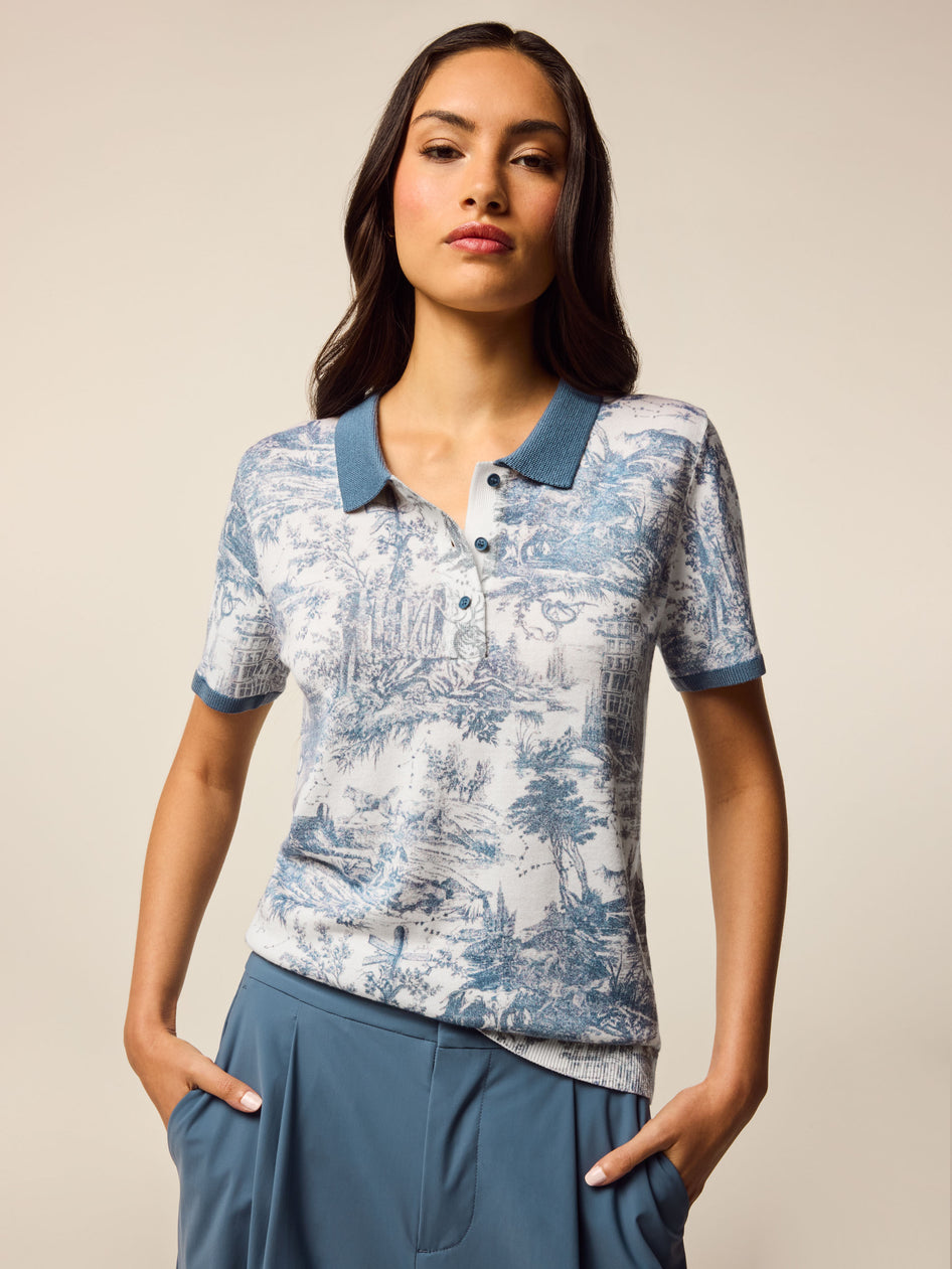 Greyson Clothiers Huntress Toile Leith Merino Short Sleeve Sweater