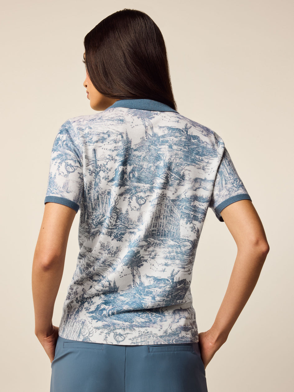 Greyson Clothiers Huntress Toile Leith Merino Short Sleeve Sweater