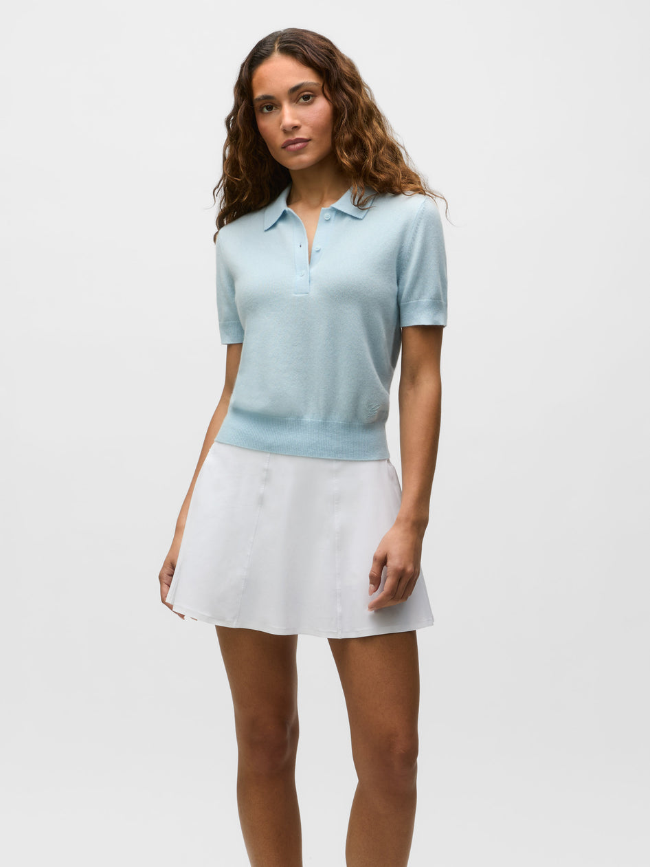 Bardot Cashmere Short Sleeve Polo Sweater